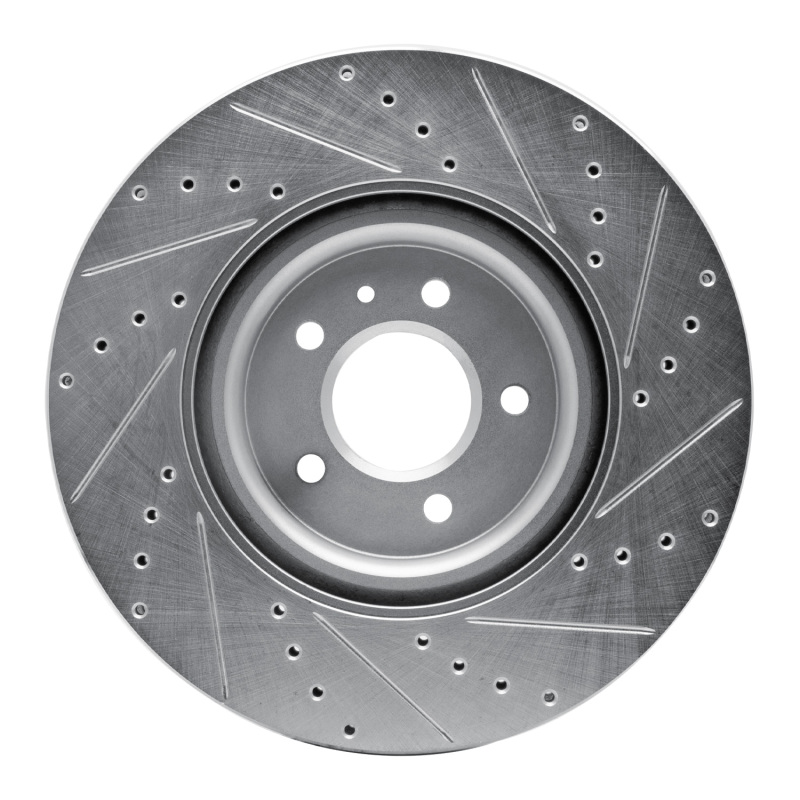 Buick Regal Sportback Brake Rotor (1) - Front Left - R1 Concepts - Drilled & Slotted - Silver - `16-`20